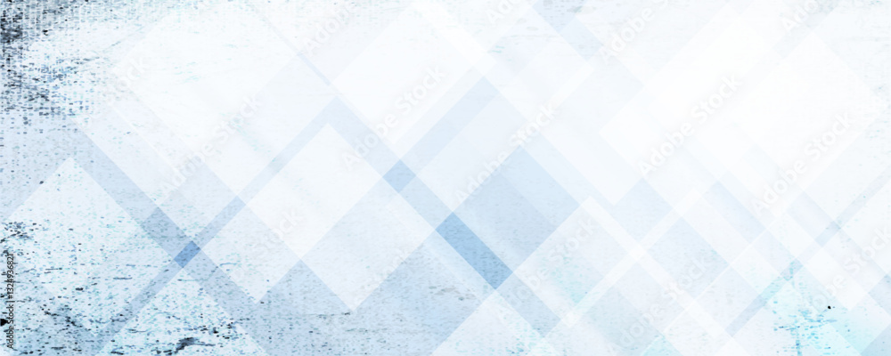 Poster modern abstract blue background design with layers of textured white transparent material in triangl