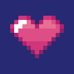 Pixel heart pink art 8 bit illustration