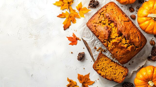Sourdough Pumpkin Bread on White Background