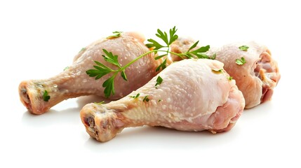 Raw chicken legs isolated on white background