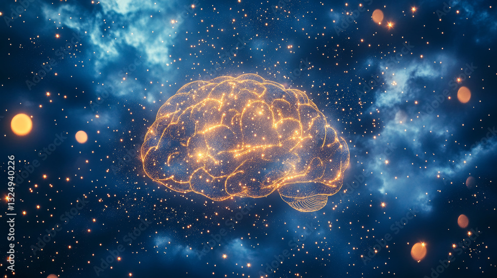 Poster puzzle and human brain. neurohacking concept. polygonal abstract illustration. low poly vector illus