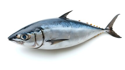 Fototapeta premium Raw bullet tuna fish or bullet mackerel isolated