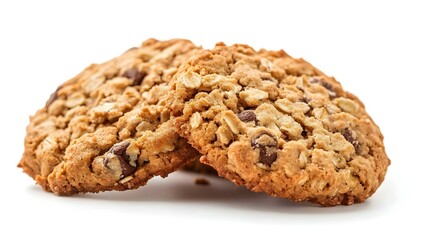 Oatmeal cookies on a white background food