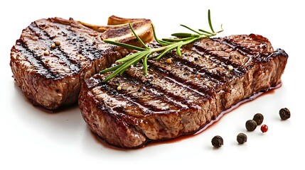 Grilled Beef Steak Isolated on white background