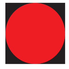 A red circle centered on a solid black background, creating a striking visual contrast