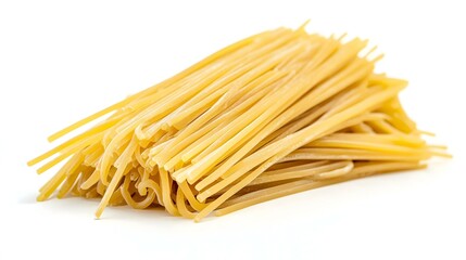 dried pasta noodle on white background