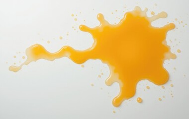 Fototapeta premium Orange Juice Spill on White Background Top View Stock Photo