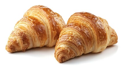 クロワッサン 孤立した白い背景