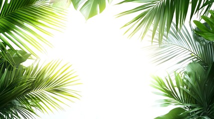 Naklejka premium Tropical Leaves Isolated on White Background