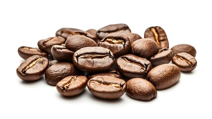 Naklejka premium Roasted coffee beans isolated on white
