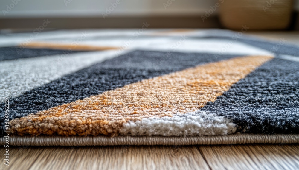 Poster two woven vases placed on a textured rug with artistic patterns in a cozy living space