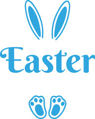 Easter typography clip art design on plain white transparent isolated background for card, shirt, hoodie, sweatshirt, apparel, tag, mug, icon, poster or badge