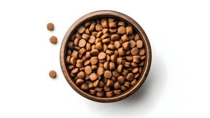 Fototapeta premium bowl full and overflowing with dry pet - dog