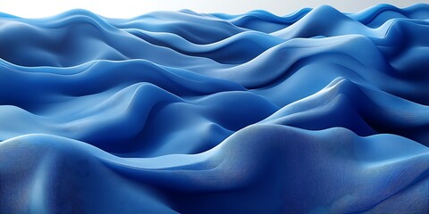 Obraz premium Abstract blue waves, flowing fabric (5)