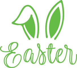 Easter typography clip art design on plain white transparent isolated background for card, shirt, hoodie, sweatshirt, apparel, tag, mug, icon, poster or badge