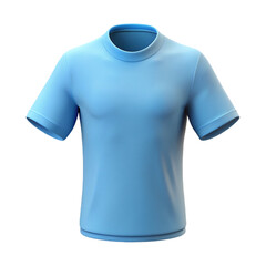 3D Blue T-Shirt mockup Icon Representing Casual Clothing, Fashion, Apparel, and Textile on White Background