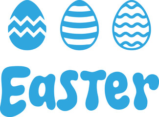 Easter typography clip art design on plain white transparent isolated background for card, shirt, hoodie, sweatshirt, apparel, tag, mug, icon, poster or badge