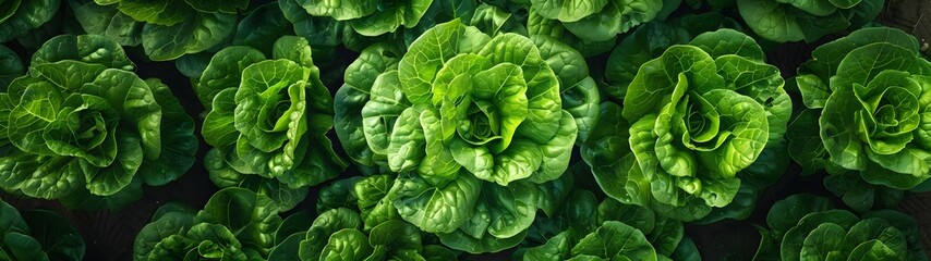 Fototapeta premium fresh green lettuce with crisp and textured leaves