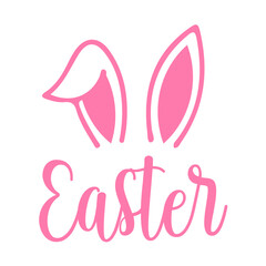 Easter typography clip art design on plain white transparent isolated background for card, shirt, hoodie, sweatshirt, apparel, tag, mug, icon, poster or badge