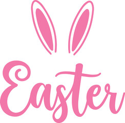 Easter typography clip art design on plain white transparent isolated background for card, shirt, hoodie, sweatshirt, apparel, tag, mug, icon, poster or badge
