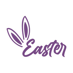 Easter typography clip art design on plain white transparent isolated background for card, shirt, hoodie, sweatshirt, apparel, tag, mug, icon, poster or badge