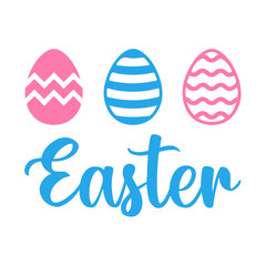 Easter typography clip art design on plain white transparent isolated background for card, shirt, hoodie, sweatshirt, apparel, tag, mug, icon, poster or badge