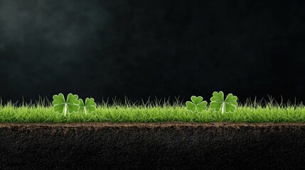 Vector background design for St Patricks day featuring clovers and copy space for personalized text