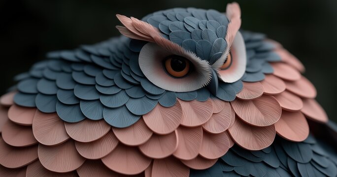 Vibrant abstract owl design showcases bold colors and detailed patterns, perfect for modern decorative projects and artistic endeavors