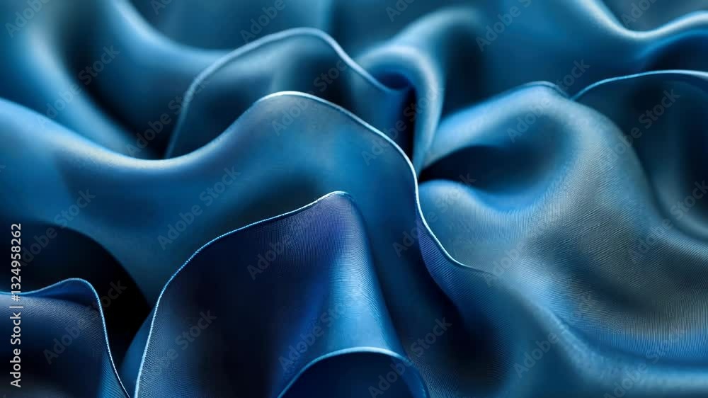 Aufkleber flowing blue silk waves creating dynamic fabric patterns with smooth elegance