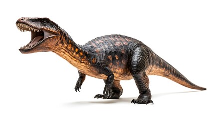Fototapeta premium Metriacanthosaurus roaring on a clean white background