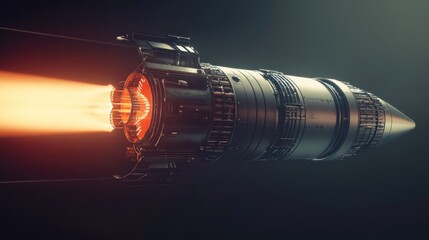 Futuristic Rocket Launch: A Stunning Visual of  High-Tech Propulsion System