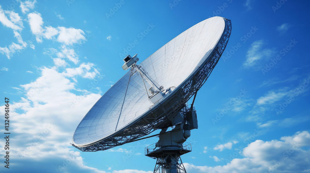 Poster abstract technology digital communication background. the digital data is transmitted via satellite 