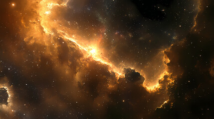 Obraz premium Cosmic explosion: a stellar burst in the vastness of space. Astral Luster. Illustration