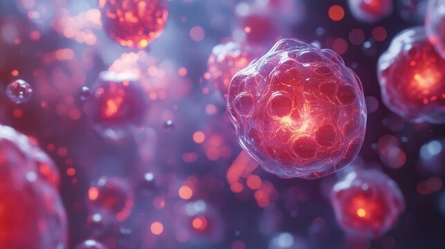 Cancer cells mutating and growing in human body