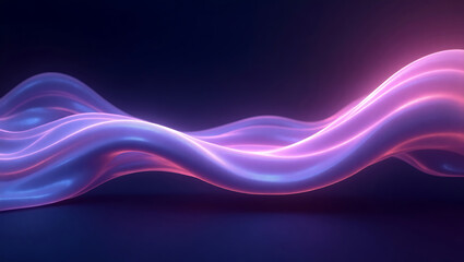 Abstract fluid 3D render with a black background and holographic, iridescent neon curved wave in motion. Abstract fluid iridescent holographic curved wave in motion colorful gradient design