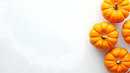 Small pumpkins isolated on white background