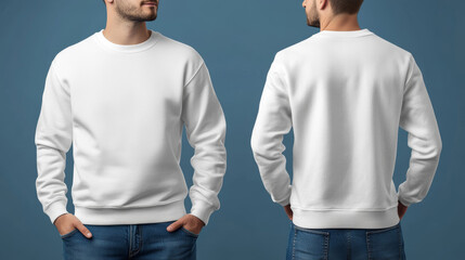 Sweatshirt template set, front and back view. 