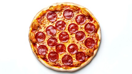 Pepperoni Pizza Isolated on White Background