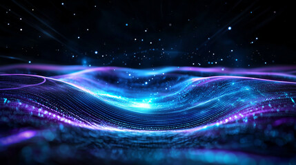Obraz premium Cosmic Waves of Blue and Violet in the Universe