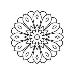 abstract flower. Simple mandala design for coloring. Vector floral mandala. Geometric ornamental mandalas. bold and easy coloring pages, mandala victor. mandala illustration. mandala line art
