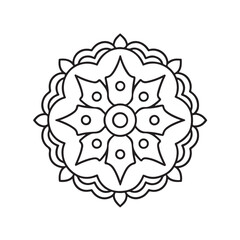 Simple mandala design for coloring. Vector floral mandala. Geometric ornamental mandalas. bold and easy coloring pages, mandala victor. mandala illustration. mandala line art