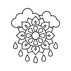 abstract flower. Simple mandala design for coloring. Vector floral mandala. Geometric ornamental mandalas. bold and easy coloring pages, mandala victor. mandala illustration. mandala line art