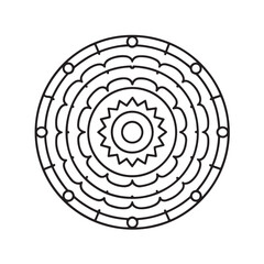 abstract flower. Simple mandala design for coloring. Vector floral mandala. Geometric ornamental mandalas. bold and easy coloring pages, mandala victor. mandala illustration. mandala line art