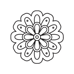 Simple mandala design for coloring. Vector floral mandala. Geometric ornamental mandalas. bold and easy coloring pages, mandala victor. mandala illustration. mandala line art