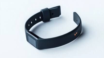 Obraz premium Sleek Black Fitness Tracker Band on Minimal Background Design