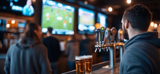 People Watching Sports at Bar
