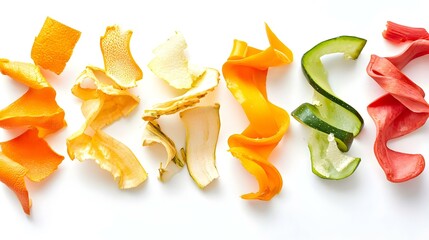 Naklejka premium Dehydrated Vegetable Chips Isolated on White Background
