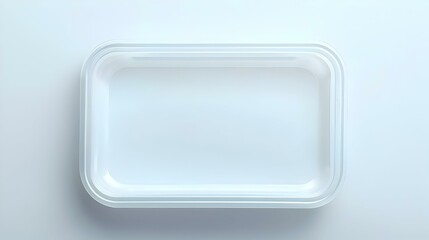 Empty Plastic Food Container Isolated on White Background