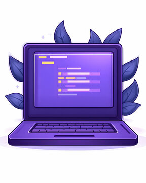 Modern laptop displaying code