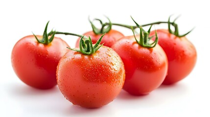 Red tomatoes on white background